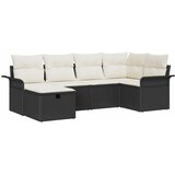  Sjedeća garnitura za vrt 6 kom. Crna i Krema poliratan 242.5 x 132.5 x 85 cm | Shoptok.si