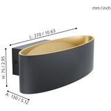 Eglo Maccacari zidna/1, led, 10w, 1100lm, crno/zlatna | Eponuda.com