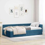 vidaXL Kutni okvir kreveta Plava 90 x 200 cm Velvet i inženjerski drvo | shoptok.hr