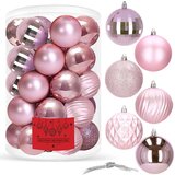  Set Božićnih kuglica Springos® 8 cm, 30 komada - Ružičasta | shoptok.hr