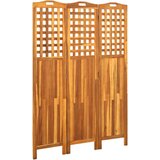Sobna pregrada s 3 panela 121 x 2 x 170 cm masivno drvo bagrema | shoptok.hr