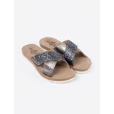 Shelvt Women's metallic flip-flops with white sole | ePonuda.com