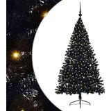 vidaXL Umjetna preddekorirana božićna jelka Črna 180 cm PVC | Shoptok.si