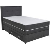 Hom`in POSTELJA BOXSPRING 120 cm x 200 cm , les, tekstil, leseni material temno siva Cene