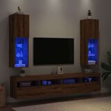 vidaXL TV omarica z LED lučkami 2 kosa artisian hrast 30,5x30x102 cm | Shoptok.si