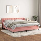  Box spring postelja z vzmetnico roza 200x200 cm žamet, (20789013) Cene