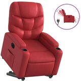  Električni naslanjač s funkcijo vstajanja rdeče umetn | Shoptok.si