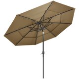  Vrtni suncobran s 3 razine i aluminijskim stupom 3 m smeđesivi | shoptok.hr