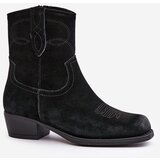 Sergio Leone Women's Suede Cowboy Ankle Boots With Low Heel Insulated | shoptok.hr