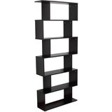 HOMCOM Design Lesena knjižna omara 80x24x191cm črna, (20745035) | Shoptok.si