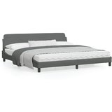 vidaXL Posteljni okvir z vzglavjem temno siv 200x200 cm blago | Shoptok.si