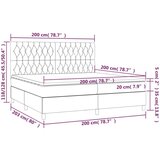  Box spring s madracem LED crni 200x200 cm baršun | shoptok.hr