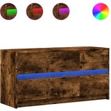 Maison Chic TV omarica - TV stojalo - Televizijska omarica LED dimljeni hrast 100x34x50 cm inženirski les, (21701549) | Shoptok.si