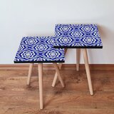 Hanah home 2Shp45 - navy blue navy bluewhite nesting table (2 pieces) | ePonuda.com
