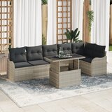 vidaXL 7-delni set vrtnih sofy z blazinami svetlo siv poli ratan | Shoptok.si