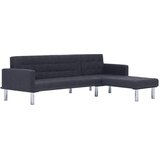 vidaXL Kavč z ležiščem L-oblike temno siv poliester | Shoptok.si