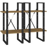 vidaXL knjižna omara 4-nadstropna rjava 40x30x140 cm trdna borovina | Shoptok.si