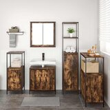  Set namještaja za kupaonicu Zidne 5 pcs Dimnjeni hrast i crna | shoptok.hr