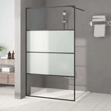 za tuš črna 115x195 cm delno motno ESG steklo, (21047579)