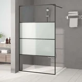 za tuš crna 115 x 195 cm s napola mutnim staklom ESG