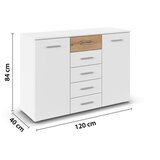 Modern Living Komoda Foster, Barva Hrasta, Bela | Shoptok.si
