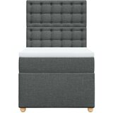 vidaXL Box spring postelja z vzmetnico temno siva 100x200 cm blago | Shoptok.si