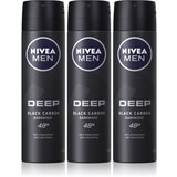 Nivea Men Deep Black Carbon Darkwood antiperspirant u spreju 3 x 150 ml (ekonomično pakiranje) za muškarce Cijene