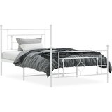 Metalni okvir kreveta uzglavlje i podnožje bijeli 107x203 cm | shoptok.hr