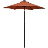  Suncobran s LED svjetlima terakota 200 x 211 cm aluminijski | shoptok.hr