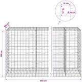  Gabion s žicom debljine 5 mm i mrežom 10x10 cm 950x100x150 cm | shoptok.hr