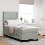 vidaXL Box Spring postelja z vzmetnico in LED lučko svetlo siva 80x200 cm žamet | Shoptok.si