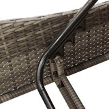  Ležaljka s jastukom siva 60x205x73 cm poli ratan | shoptok.hr