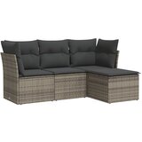 Maison Chic Seti vrtnega pohištva - Vrtna garnitura - Vrtni pohištvo set 4-delna z blazinami siv poli ratan, (21816205) | Shoptok.si