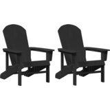  Adirondack Stoli 2 kosa Črni 74x82x90 cm HDPE | Shoptok.si