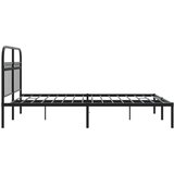 Metalni okvir za krevet s uzglavljem crni 140x200 cm | shoptok.hr