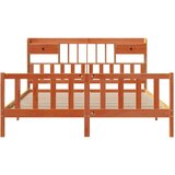 vidaXL Knjižna postelja brez vzmetnice vošč. rjava 180x200 cm borovina | Shoptok.si