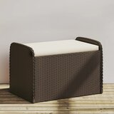 vidaXL Klupa za pohranu s jastukom smeđa 80 x 51 x 52 cm od poliratana Cijene