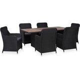 Poli 3057804 7 Piece Outdoor Dining Set Poly Rattan Black (3x44146+310144) Cijene