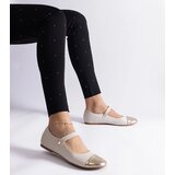 Gemre Beige-gold ballet flats with a patent toe Jaures Cijene