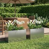  Vrtna saksija 2 kom. Srebrna 80 x 30 x 40 cm Pocinčani čelik | shoptok.hr
