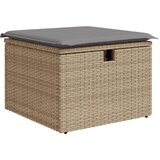  Vrtni tabure s jastukom bež 55 x 55 x 37 cm od poliratana | shoptok.hr