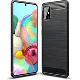  Ovitek Carbon Shield TPU za Samsung Galaxy A51 - Črna KP9480 Cene