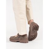 GOODIN Beige suede platform shoes | ePonuda.com