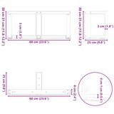  Noge za klub stolić T-oblika 2 kom Crne 60x25x(30-31) cm Čelik | shoptok.hr