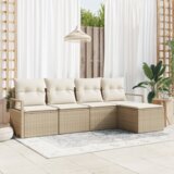  Set od 5 komada vrtnih kauča s jastučićima Bež Poli Ratan | shoptok.hr
