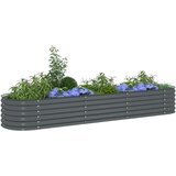 vidaXL Visoka greda 320x80x44 cm pocinkano jeklo siva | Shoptok.si