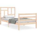 The Living Store Posteljni okvir z vzglavjem trden les - Posteljni Okvir, (21526334) | Shoptok.si
