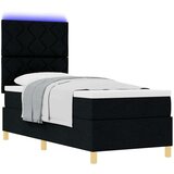  Crni krevet s oprugama i madracem od tkanine 80x200 cm | shoptok.hr