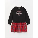 LC Waikiki Girl's Dress with a Crew Neck Printed Long Sleeve | shoptok.hr