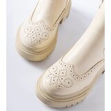 Gemre Beige ankle boots adorned with stitching Castella | shoptok.hr